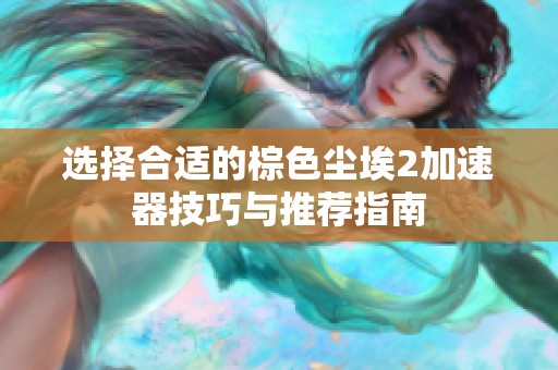 选择合适的棕色尘埃2加速器技巧与推荐指南